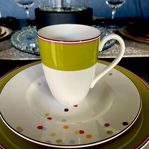**DISCONTINUED kate spade ♠️ Market Street green coffee mug by Lenox